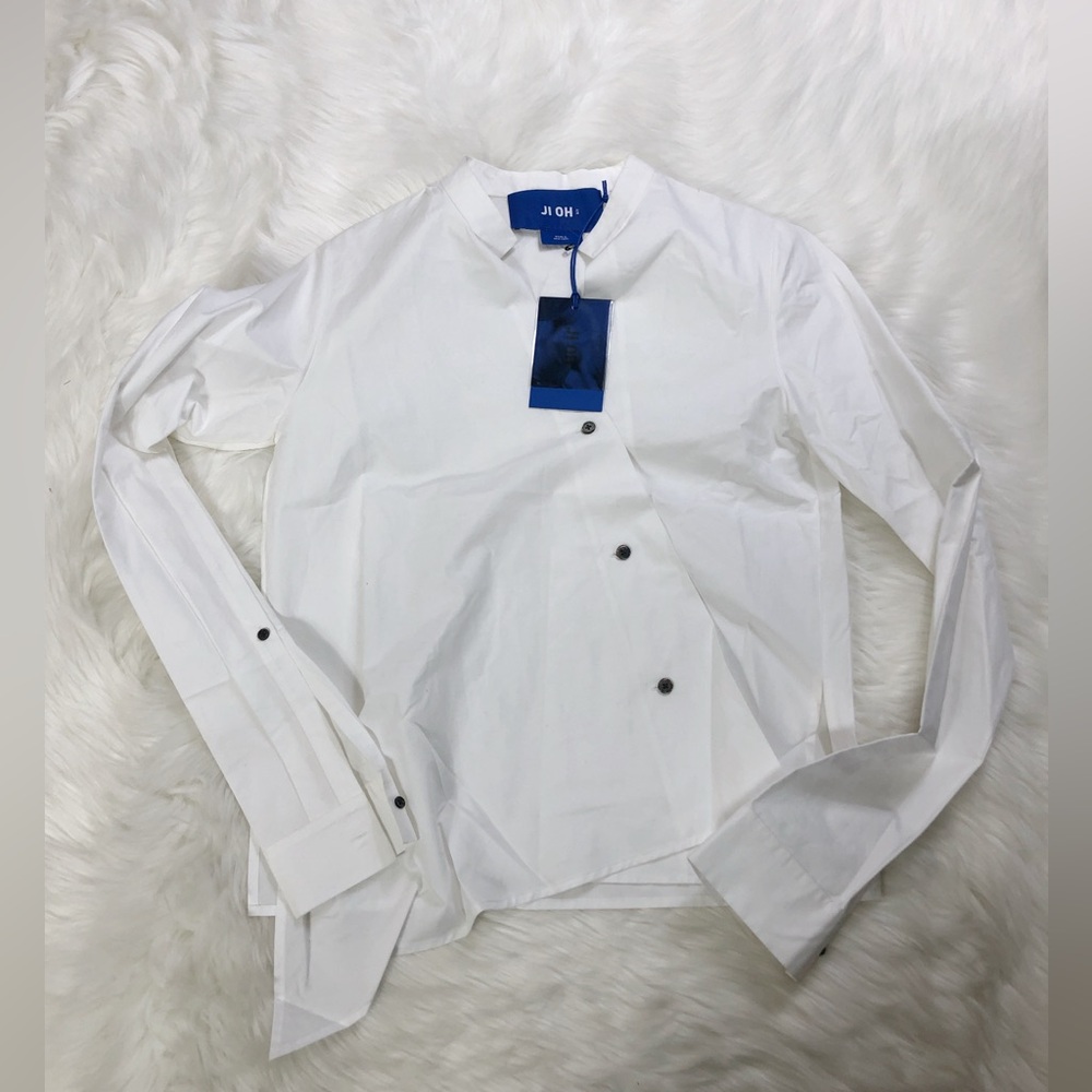 NWT Ji Oh Unbalanced Shirt - White - Picture 9 of 10